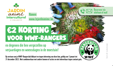 Bon de réduction de 2 euros au Jardin Animé pour les Rangers du Rangerclub du WWF